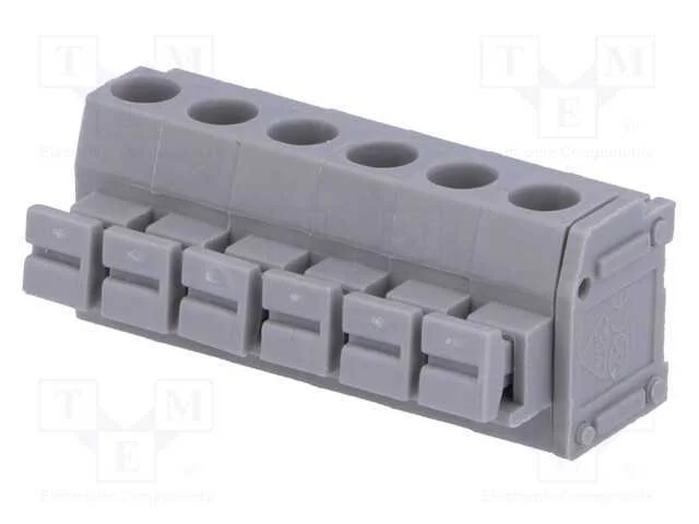 PCB bloco terminal, angulares 90, 5mm, faixas: 6,.