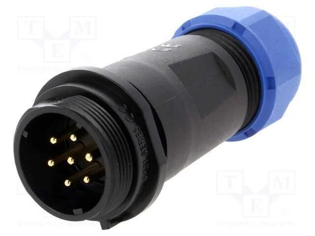 Ficha, SP21, macho, PIN: 7, IP68, 7&divide;12mm, 15A, so.