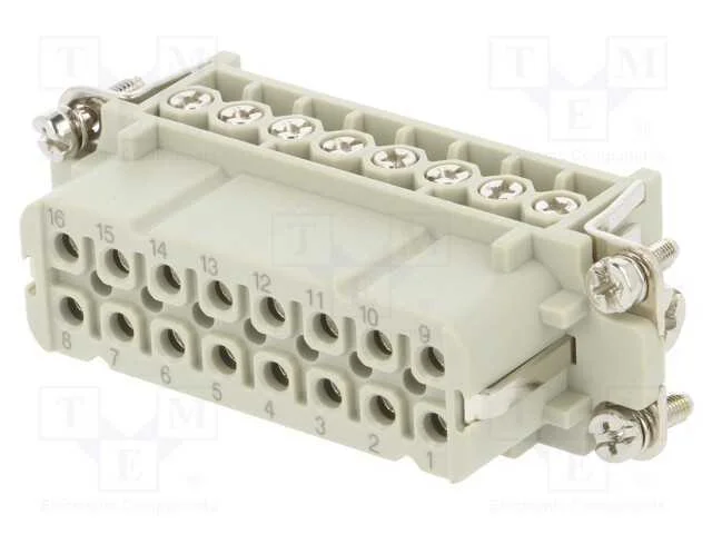 Conector: Hdc, Inserto de Contatos, F&ecirc;mea, Ha, Pin: 16, 16+Pe, 16a