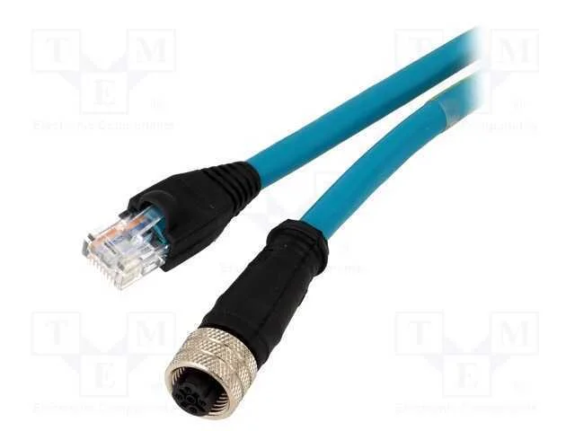 Adaptador, f&ecirc;mea M12,RJ45 ficha, c&oacute;digo D-Etherne.