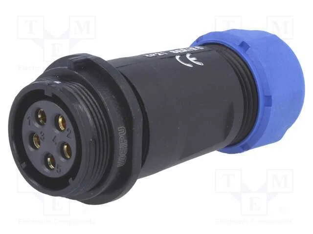 Ficha, Sp21, F&ecirc;mea, Pin: 5, Ip68, 7&divide;12mm, 30a, Solda, com Cabo, 500v
