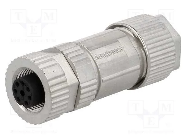 Ficha, M12, Pin: 8, F&ecirc;mea, C&oacute;digo A-Devicenet / Canopen, com Cabo