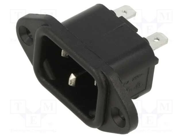 Conector: de alimenta&ccedil;&atilde;o, tomada, macho, 10A, 250.
