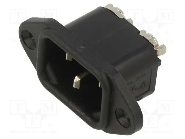Conector: de alimenta&ccedil;&atilde;o, tomada, macho, 10A, 250.