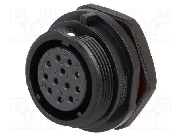 Tomada, SP21, f&ecirc;mea, PIN: 12, IP68, 5A, solda, 40.