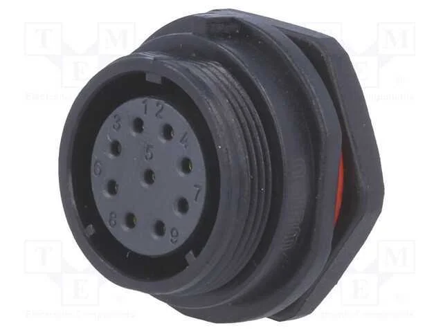 Tomada, Sp21, F&ecirc;mea, Pin: 9, Ip68, 5a, Solda, 500v, 0,75mm2, -25&divide;85c