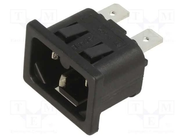 Conector: de alimenta&ccedil;&atilde;o, tomada, macho, 10A, 250.