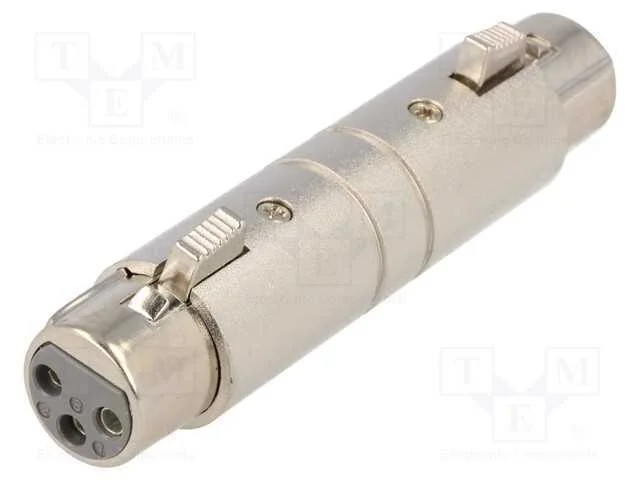 Conector, XLR f&ecirc;mea,em ambos os lados, PIN: 3, pr.