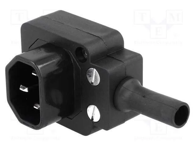 Conector: de alimenta&ccedil;&atilde;o, ficha, macho, 10A, 250V.