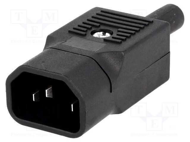 Conector: de Alimenta&ccedil;&atilde;o, Ficha, Macho, 10a, 250vac, Iec 60320