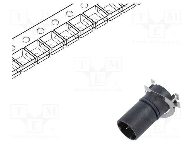 Tomada, M12, Pin: 4, Macho, C&oacute;digo D-Ethernet, para Pcb, Smt, 250v
