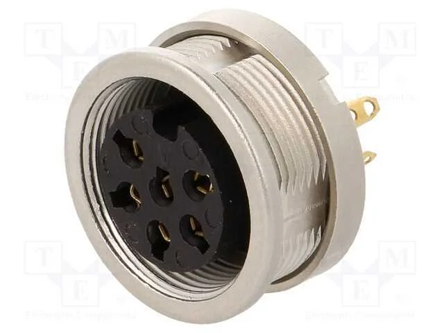 Conector: M16, Tomada, F&ecirc;mea, Solda, Pin: 6, 5a, .