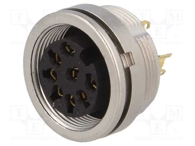 Conector: M16, Tomada, F&ecirc;mea, Solda, Pin: 8, 5a, .