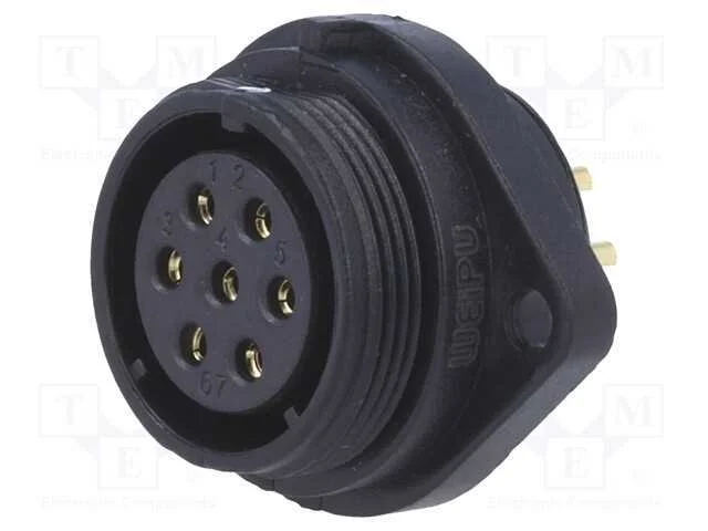 Tomada, Sp21, F&ecirc;mea, Pin: 7, Ip68, 15a, Solda, 500v, 1,5mm2, -25&divide;85c