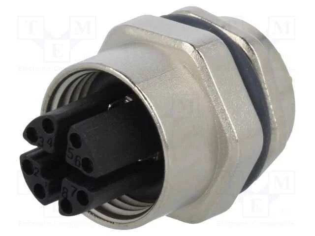 Tomada, M12, Pin: 8, F&ecirc;mea, C&oacute;digo X-Profinet, Tht, Ip67, Cat: 6a
