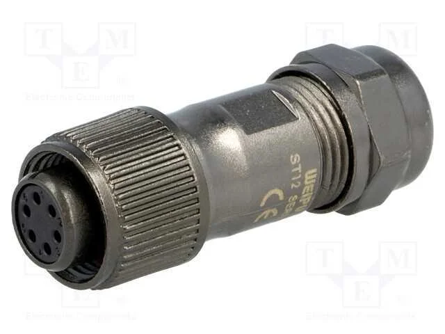 Ficha, ST12, f&ecirc;mea, PIN: 6, IP67, 5&divide;8mm, 5A, sold.