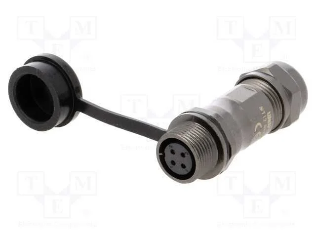 Ficha, ST12, f&ecirc;mea, PIN: 4, IP67, 5&divide;8mm, 5A, sold.