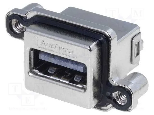 Tomada, USB A, MUSB, para painel,roscado, THT, si.