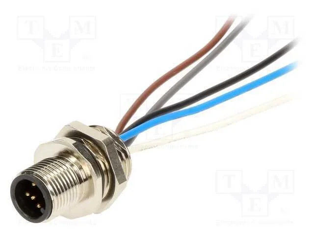 Tomada, M12, Pin: 5, Macho, C&oacute;digo A-Devicenet / Canopen, Fios