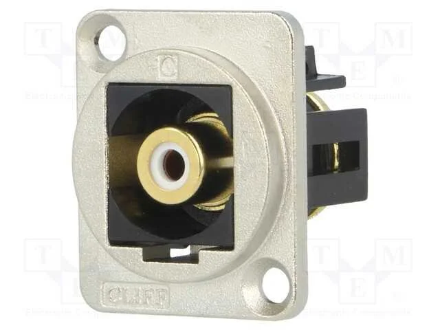 Conector, tomada RCA,em ambos os lados, norma XLR.