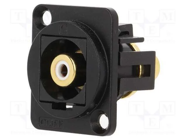 Conector, tomada RCA,em ambos os lados, norma XLR.