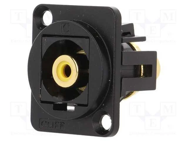 Conector, tomada RCA,em ambos os lados, norma XLR.