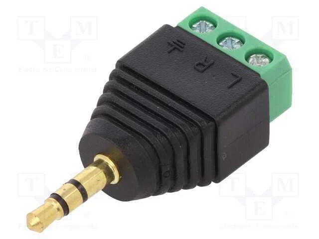 Adaptador, Jack 3,5mm 3pin ficha,bloco terminal, .