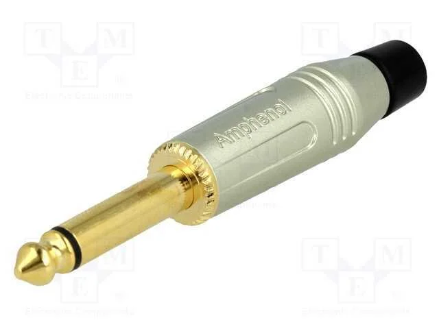 Ficha, Jack 6,3mm, macho, mono, faixas: 2, simple.