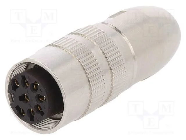 Conector: M16, Ficha, F&ecirc;mea, Solda, com Cabo, Pin: 8, 5a, 60v, Simples