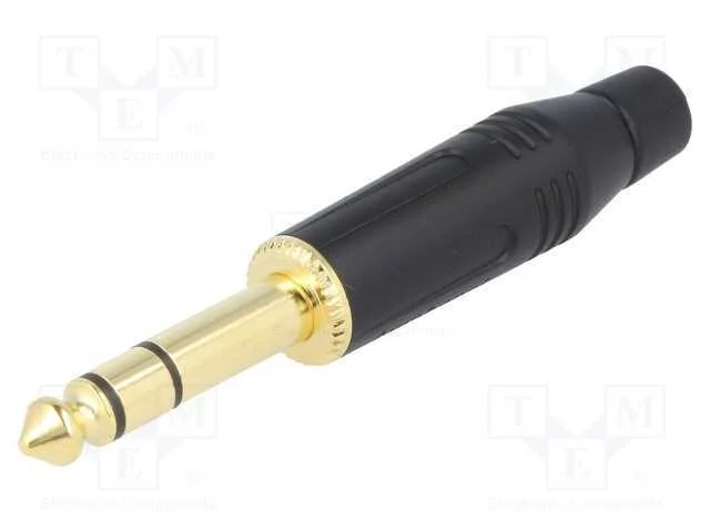 Ficha, Jack 6,3mm, Macho, Stereo, Faixas: 3, Simples, com Cabo