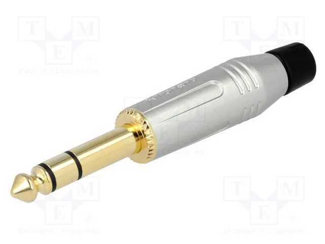 Ficha, Jack 6,3mm, macho, stereo, faixas: 3, simp.