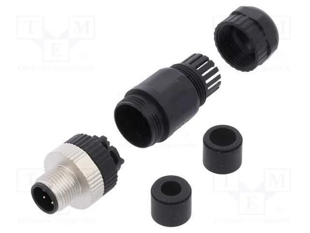 Ficha, M12, Pin: 4, Macho, C&oacute;digo A-Devicenet / Canopen, com Cabo