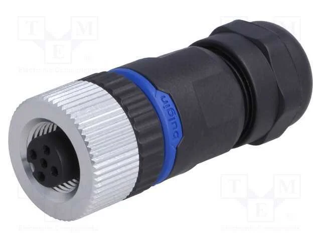 Ficha, M12, Pin: 5, F&ecirc;mea, C&oacute;digo A-Devicenet / Canopen, com Cabo