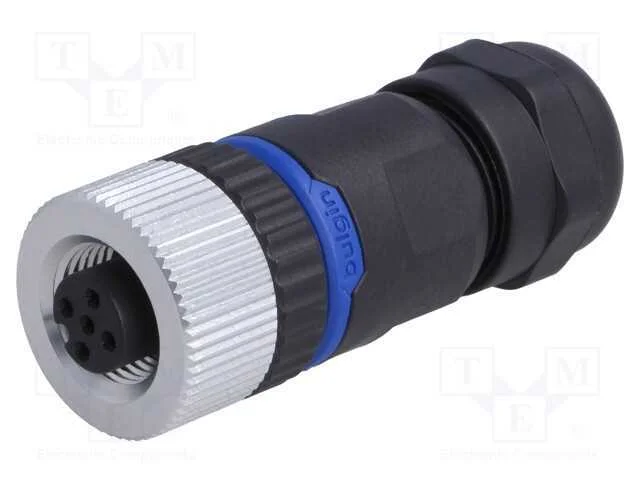 Ficha, M12, Pin: 5, F&ecirc;mea, C&oacute;digo A-Devicenet / Canopen, com Cabo