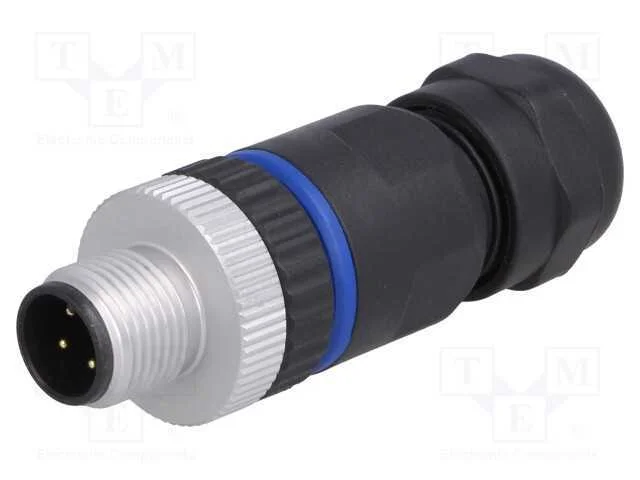 Ficha, M12, PIN: 4, macho, c&oacute;digo A-DeviceNet / C.