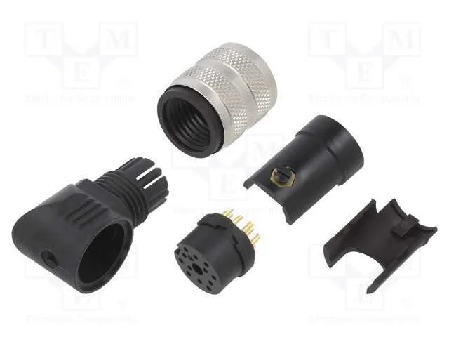 Conector: M16, Ficha, F&ecirc;mea, Solda, com Cabo, Pin: 12, 3a, 32v, Ip40