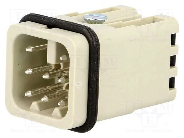 Conector: Hdc, Inserto de Contatos, Macho, Quick Lock, Pin: 8, 10a