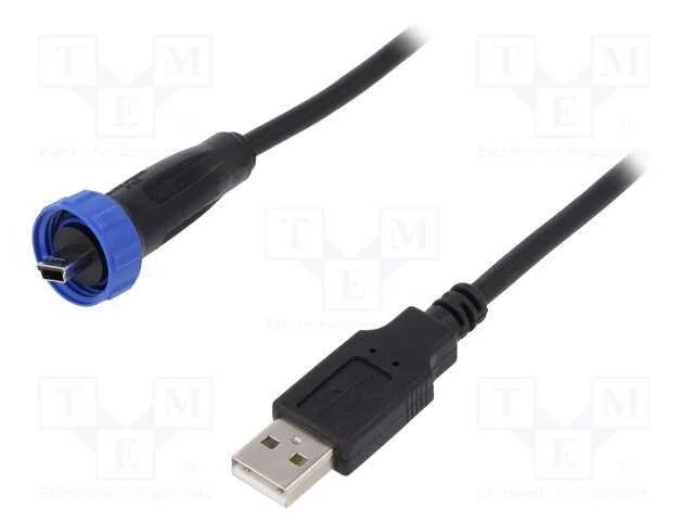 Cabo-Adaptador, Usb a Ficha,Usb B Mini Pino (Estanque), Ip68