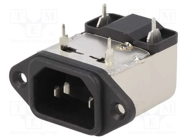 Conector: de alimenta&ccedil;&atilde;o, tomada, macho, 1A, 250V.