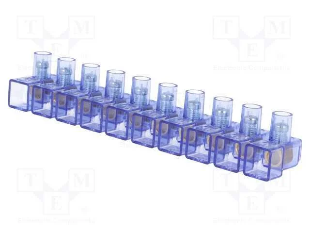 Bloco Terminal, Terminal Parafusado, 4mm2, 450v, Faixas: 10, Azul
