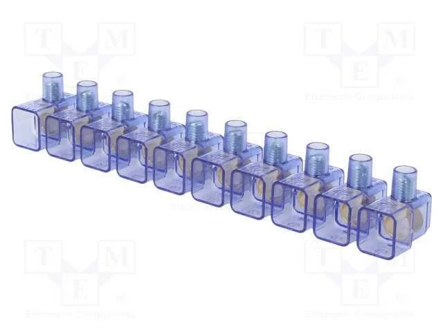 Bloco Terminal, Terminal Parafusado, 10mm2, 450v, Faixas: 10, Azul