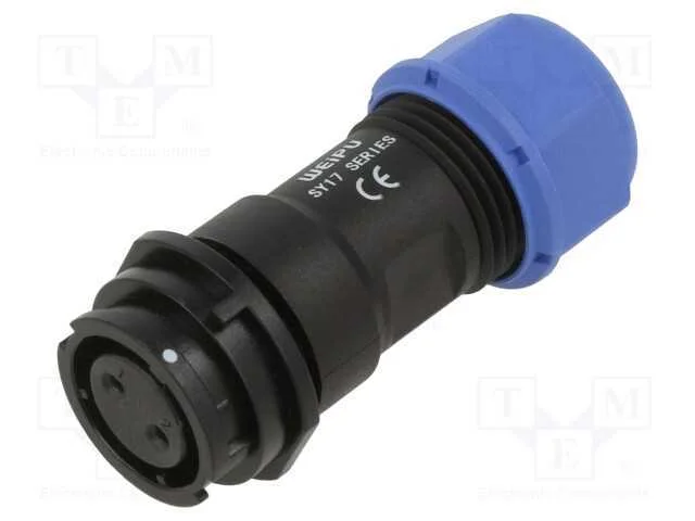 Ficha, SY17, f&ecirc;mea, PIN: 2, IP67, 10A, solda, com.