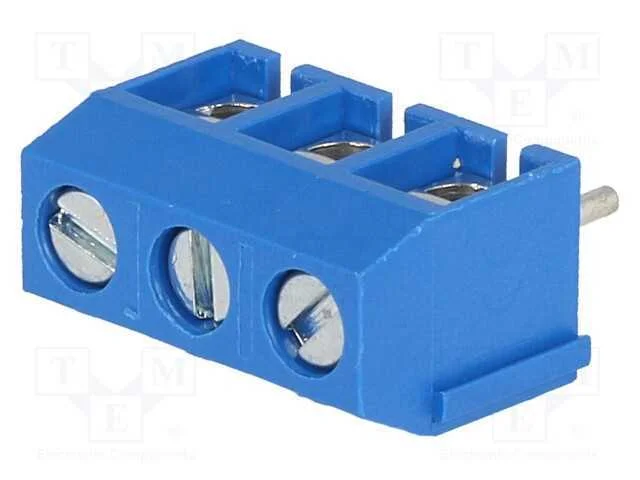 PCB bloco terminal, angulares 90, 5mm, faixas: 3,.