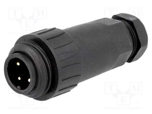 Ficha, Wa22, Macho, Pin: 4, 3+Pe, Ip67, 7&divide;8,5mm, 16a, 400v, Dourado