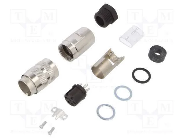 Conector: M16, ficha, f&ecirc;mea, solda, com cabo, PIN.