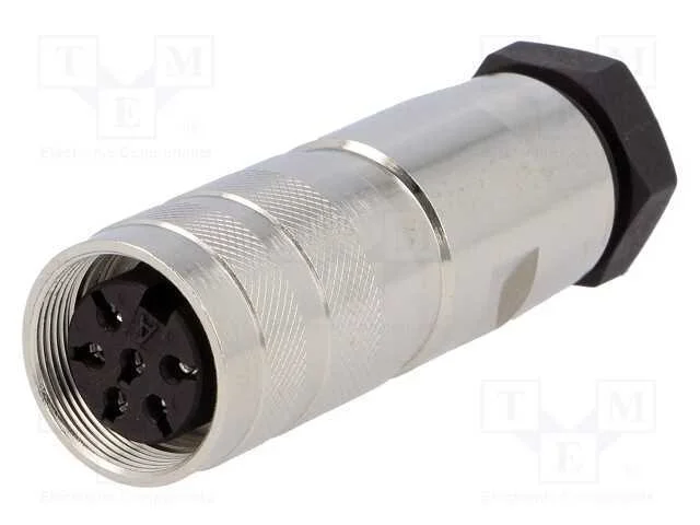 Conector: M16, ficha, f&ecirc;mea, solda, com cabo, PIN.