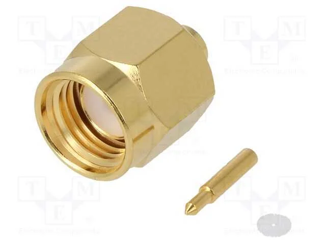Ficha, Sma, Macho, Simples, 50o, Solda, com Cabo, Ptfe, Dourado