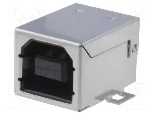 Tomada, USB B, SMT, horizontais, USB 2.0, dourado