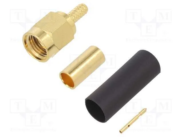 Ficha, Sma, Macho, Simples, 50o, Solda,Cerrar, com Cabo, Ptfe