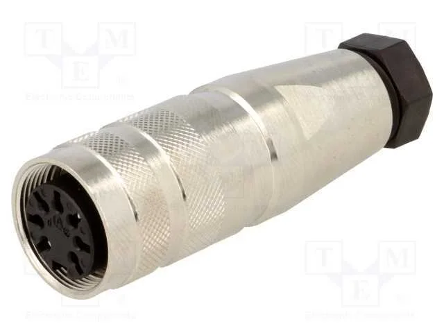 Conector: M16, ficha, f&ecirc;mea, solda, com cabo, PIN.